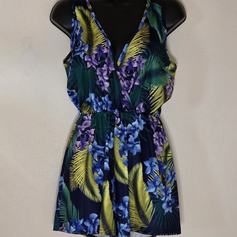 Floral Tropical Print Romper